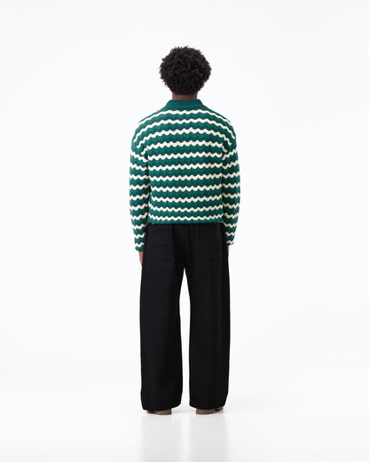 "C'ÉTAIT UNE BELLE HISTOIRE" GREEN CARDIGAN (PRECOMMANDE)